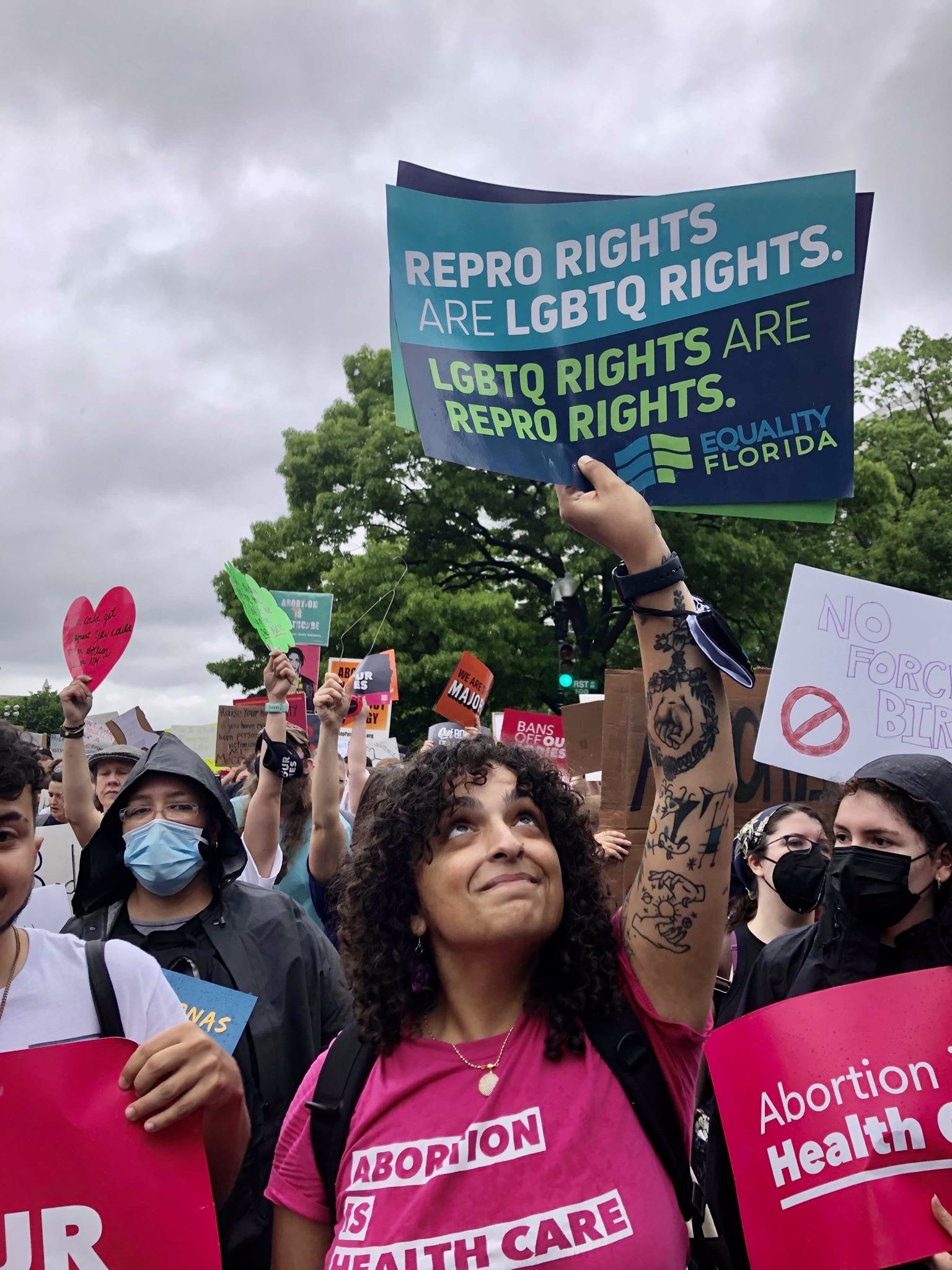 Rindala holding reproductive justice sign.png