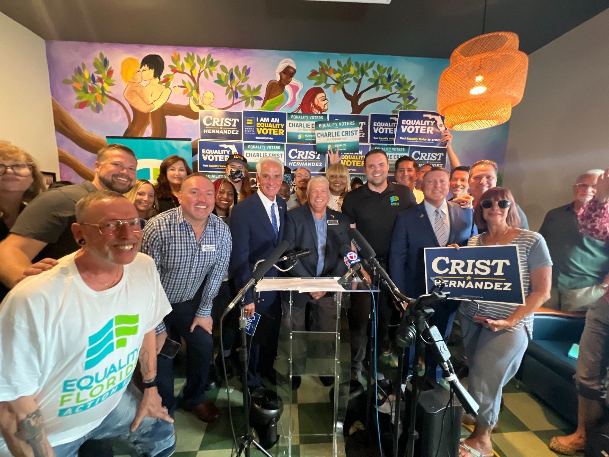 RELEASE In Fight Against Ron DeSantis, Coalition of Major LGBTQ Groups Back Charlie Crist for Governor Equality Florida photo